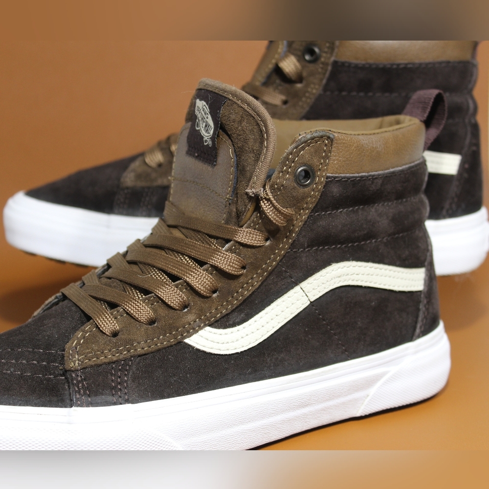 Vans Sk8 Hi MTE Dark earth/tan suede and leather. EUC  men's 8 - Picture 4 of 15